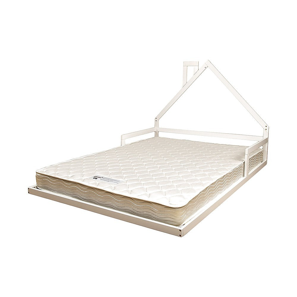 NNEDSZ Pine Wood Floor Bed House Frame for Kids and Toddlers-3