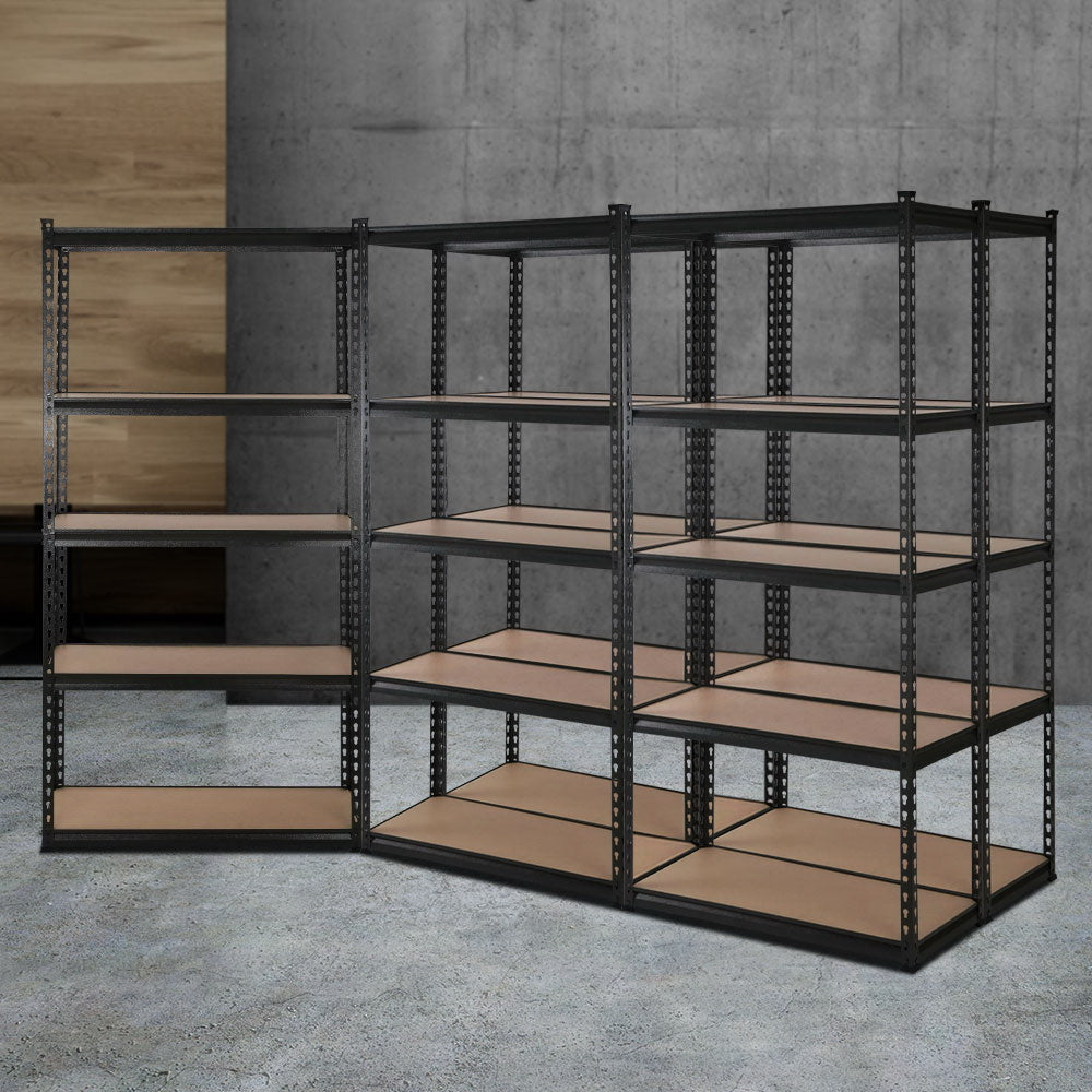 NNEDSZ 5x1.8M 5-Shelves Steel Shelving Racking Garage Storage Rack Black-3