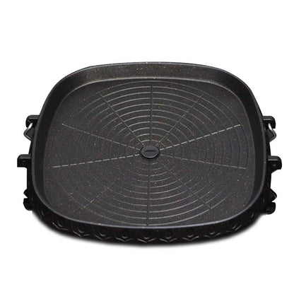 NNEAGS Portable Korean BBQ Butane Gas Stove Stone Grill Plate Non Stick Coated Square-0