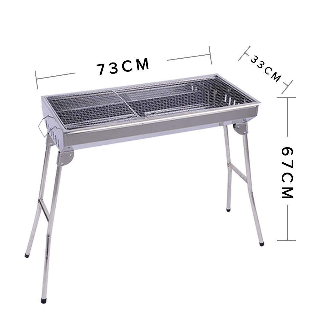 NNEAGS 2X Skewers Grill Portable Stainless Steel Charcoal BBQ Outdoor 6-8 Persons-2