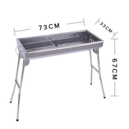 NNEAGS 2X Skewers Grill Portable Stainless Steel Charcoal BBQ Outdoor 6-8 Persons-2
