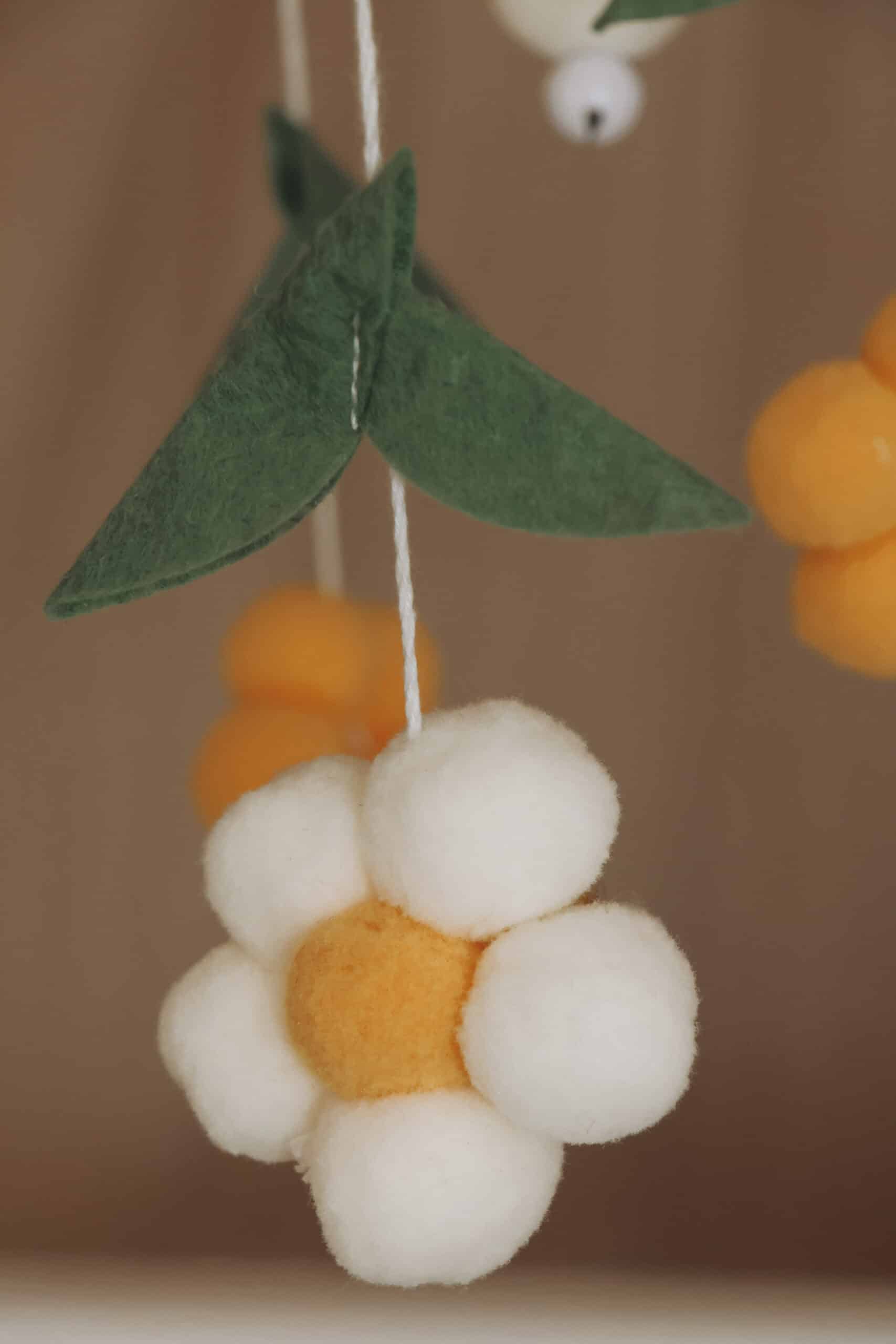 Handmade Yellow Bees baby mobile-5