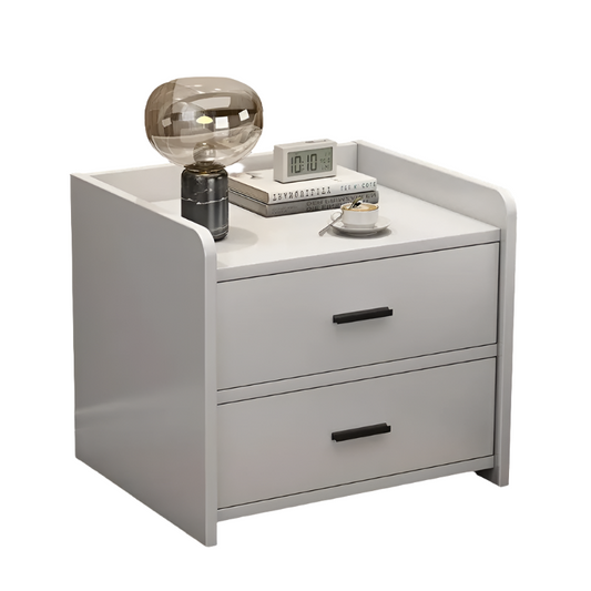 NNETM Compact Space-Saving Bedside Table - White-0