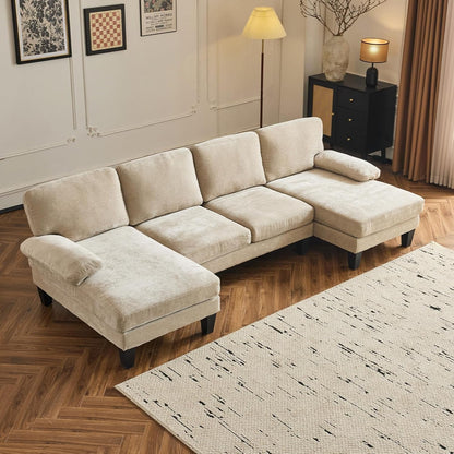 Sofá Seccional en U de 110" con Doble Chaise