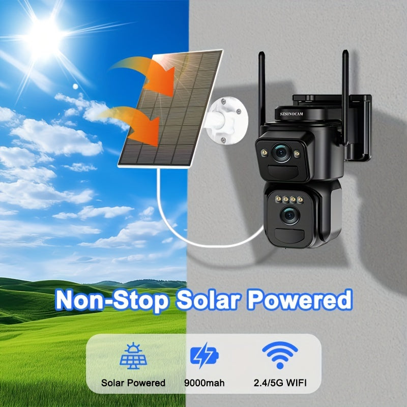 NNETM Security Camera with LED Spotlight with 360° Solar LED-1