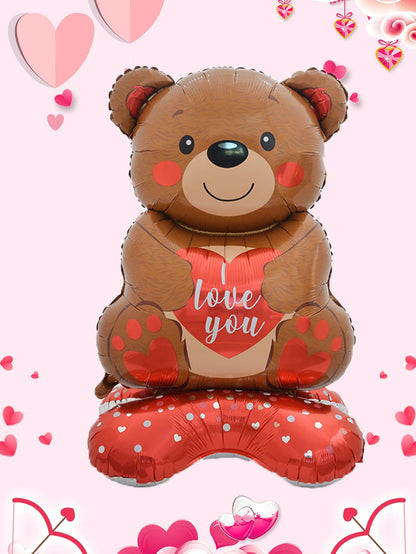 NNEOBA Valentine's Day Heart Bear Balloon Decoration-1
