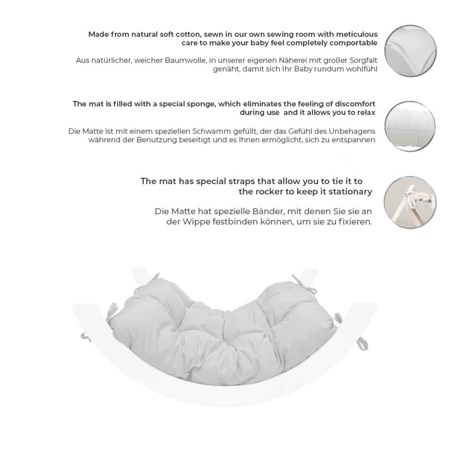 MAMOI® Coussin pour Triangle d'escalade balançoire, Coussin pour Triangle intérieur, Escalade enfant, Balancoire bebe, Espalier enfant-1