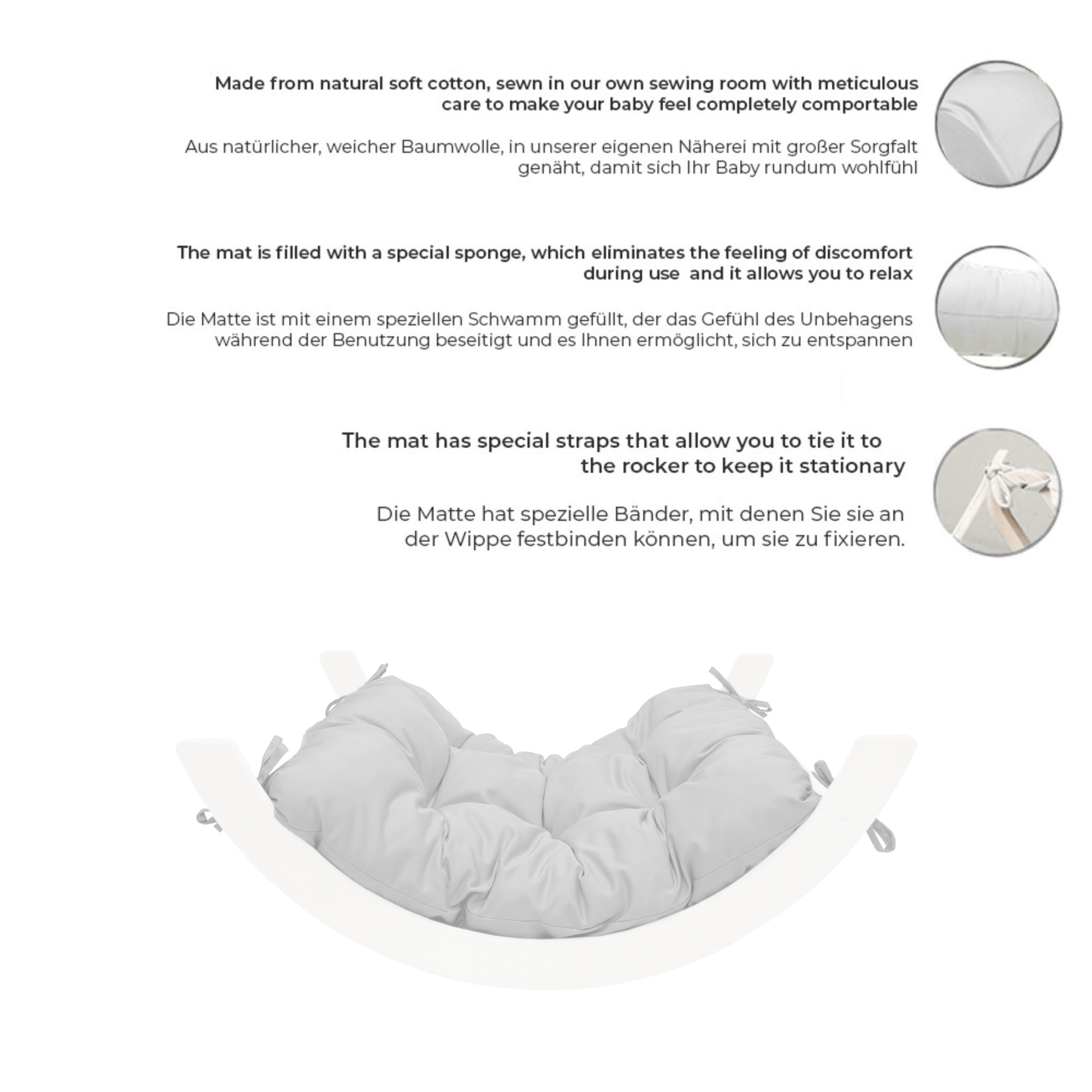 MAMOI® Coussin pour Triangle d'escalade balançoire, Coussin pour Triangle intérieur, Escalade enfant, Balancoire bebe, Espalier enfant-1