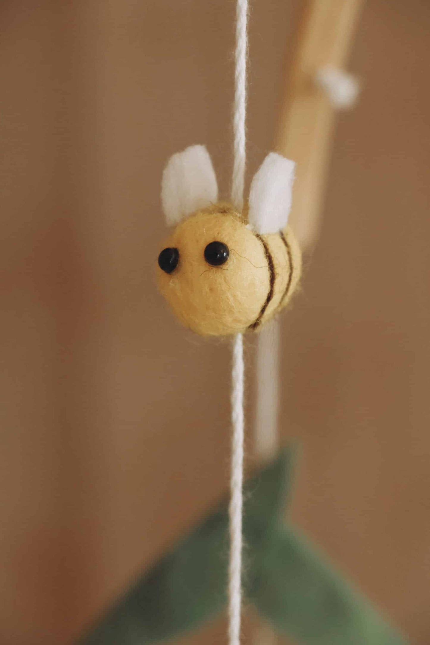 Handmade Yellow Bees baby mobile-2