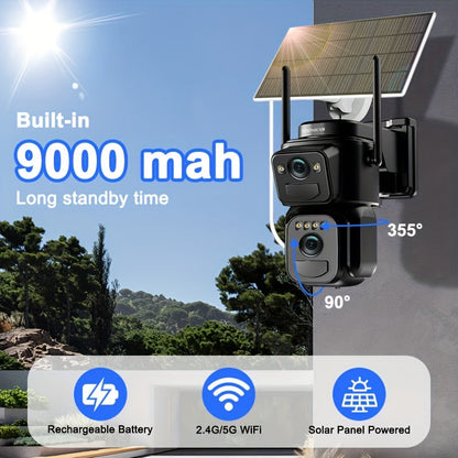 NNETM Security Camera with LED Spotlight with 360° Solar LED-2