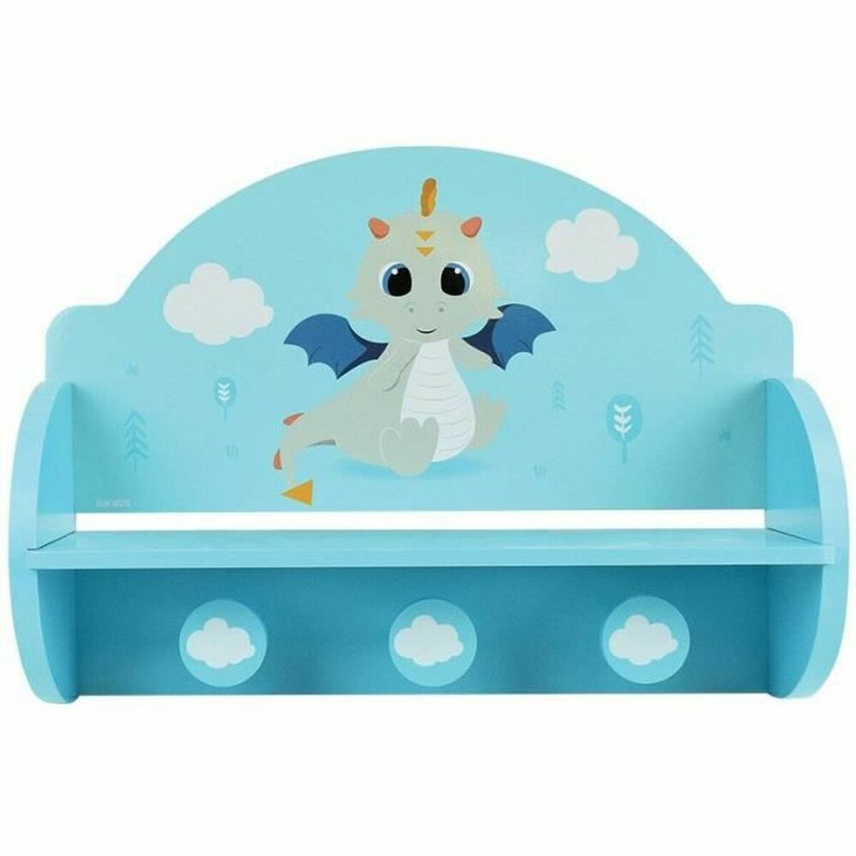 Wall mounted coat hanger Fun House Blue MDF Wood (33 x 46 x 15 cm)-0