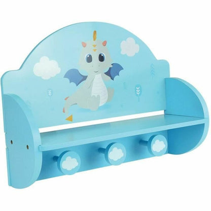 Wall mounted coat hanger Fun House Blue MDF Wood (33 x 46 x 15 cm)-1