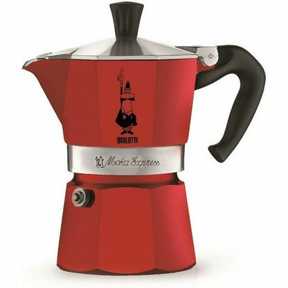 Cafetera Italiana Bialetti Roja 3 Tazas