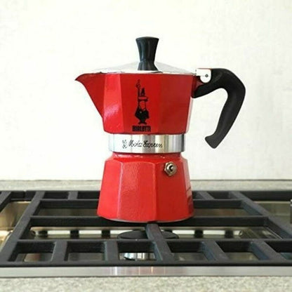 Cafetera Italiana Bialetti Roja 3 Tazas