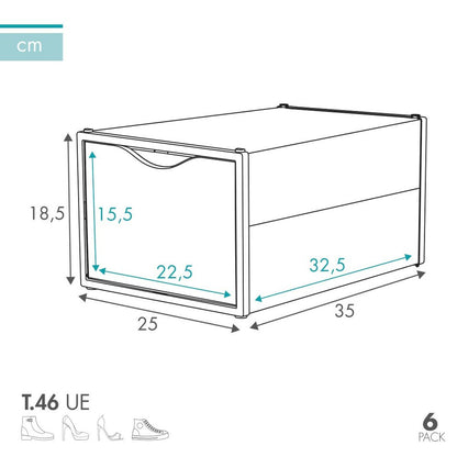 Stackable shoe box Max Home White 6 Units polypropylene ABS 25 x 18,5 x 35 cm-2