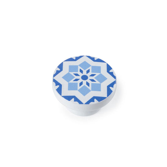 Doorknob Rei e242 Blue beech wood Ø 40 x 22 mm 4 Pieces-0