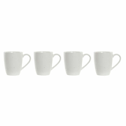 Set de 4 Tazas DKD Home Decor – Stoneware y Madera Natural 300ml