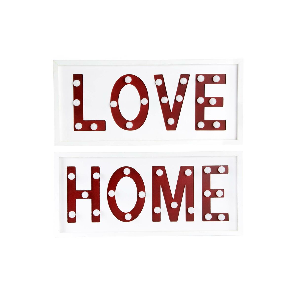 Wall Decoration DKD Home Decor White Red Urban 48 x 4 x 22 cm (2 Units)-0
