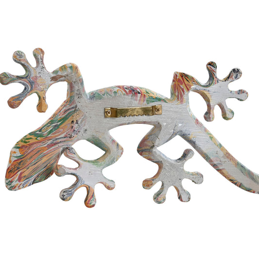 Decoración de Pared ESPRIT – Lagarto Mediterráneo Multicolor, Set 2 Unidades 13x5x29 cm