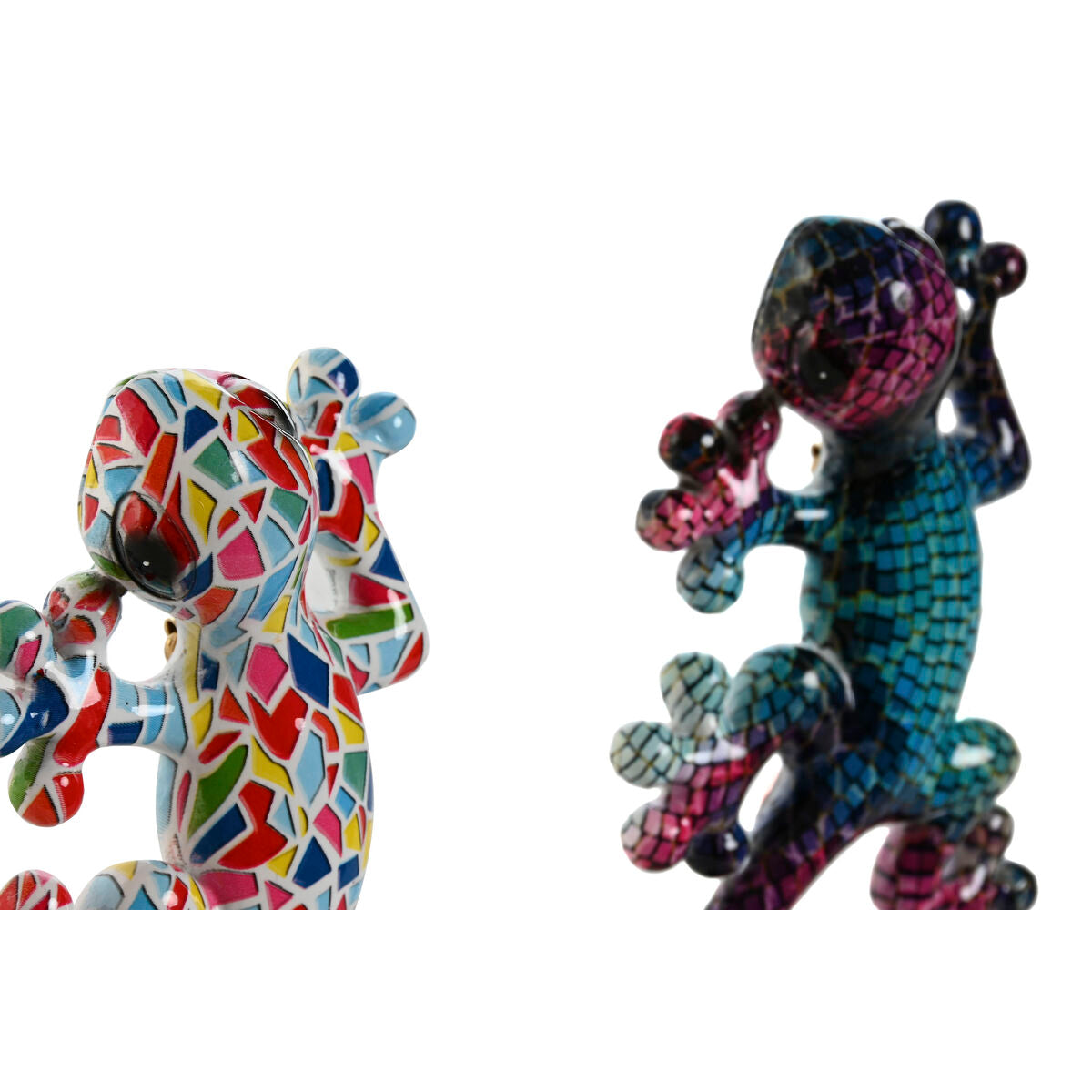 Wall Decoration Home ESPRIT Multicolour Mosaic Lizard Mediterranean 8 x 4 x 20 cm (2 Units)-2