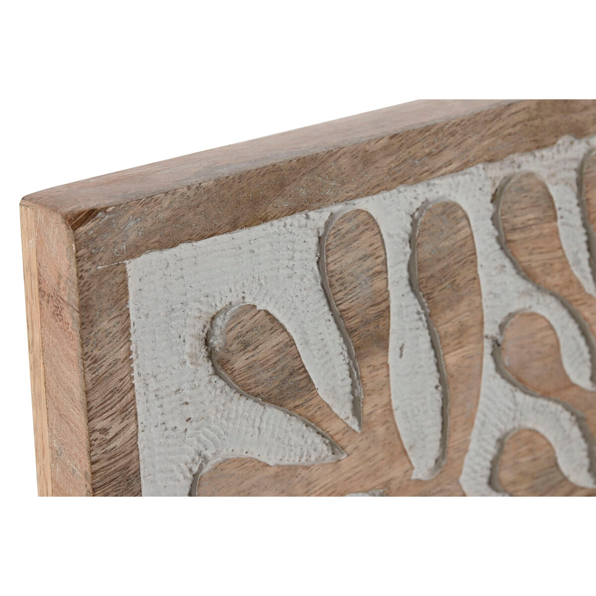 Wall Decoration Home ESPRIT White Natural Floral 60 x 2,5 x 60 cm (4 Pieces)-3