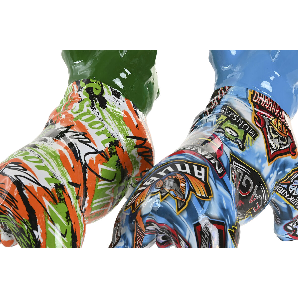 Decorative Figure Home ESPRIT Blue Green Multicolour Dog (2 Units)-1