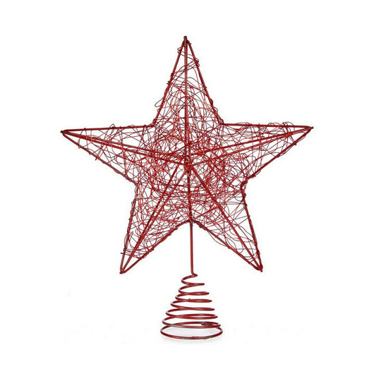 Christmas star Red Steel Plastic-0