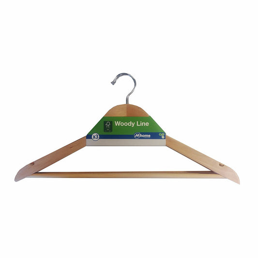 Hangers Mondex Suit Ecological Natural Wood 3 Units (43 x 22,5 cm)-0