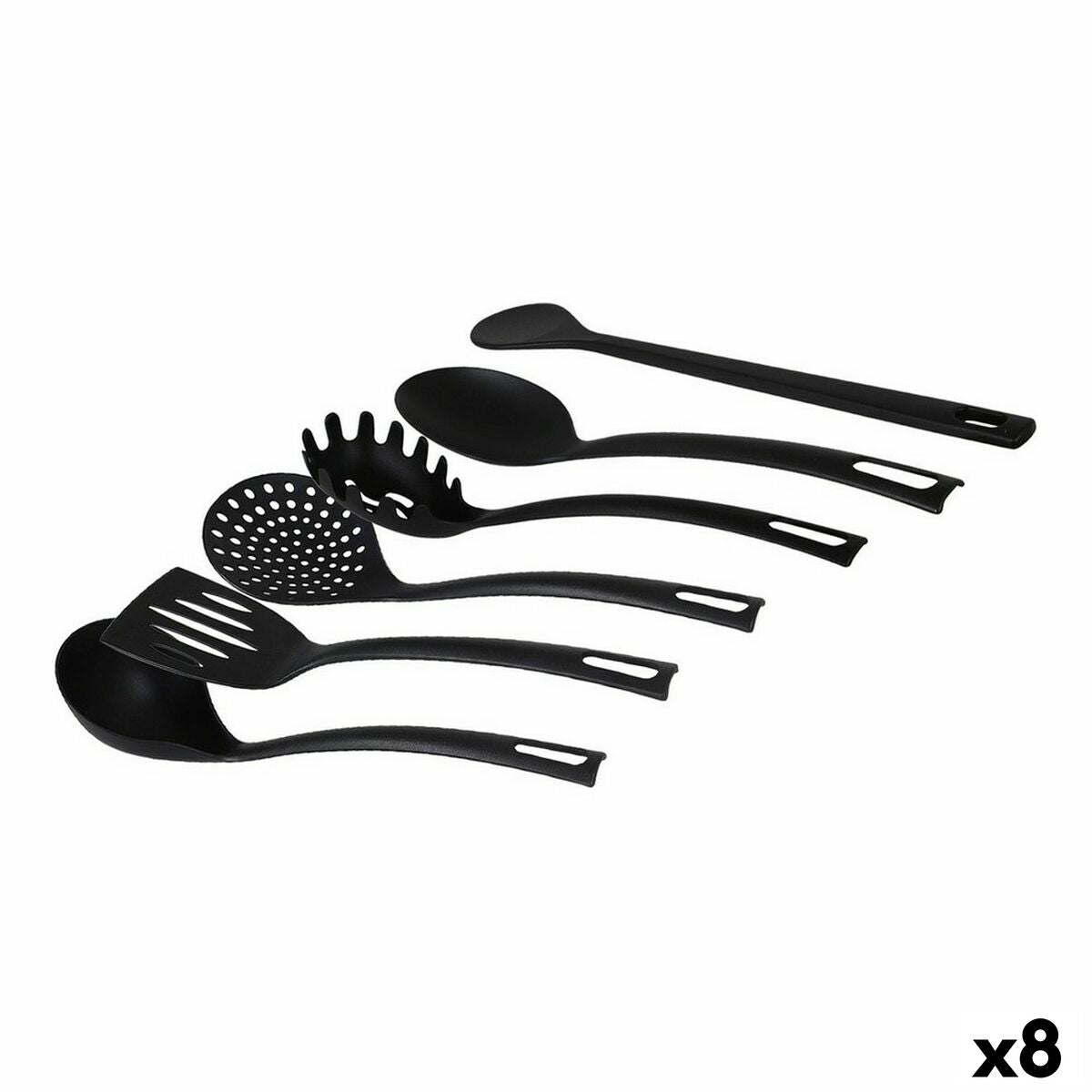 Kitchen Utensils Set Quttin Quttin Black (6 Pieces) (8 Units) (6 pcs)-0