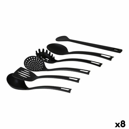 Kitchen Utensils Set Quttin Quttin Black (6 Pieces) (8 Units) (6 pcs)-0
