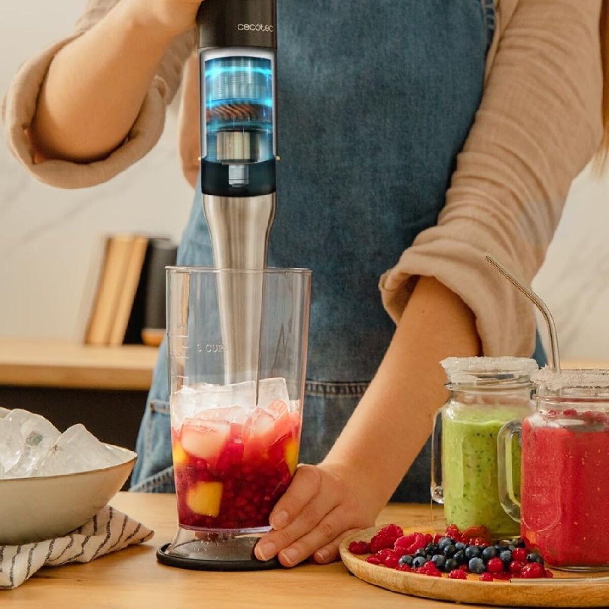 Hand-held Blender Cecotec 15 TotalDestroy Smash B 1500 W Black-2