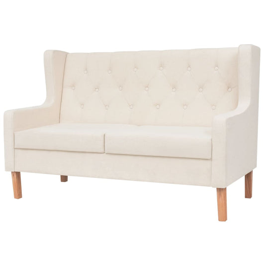 NNEVL 2-Seater Sofa Fabric Cream White-0