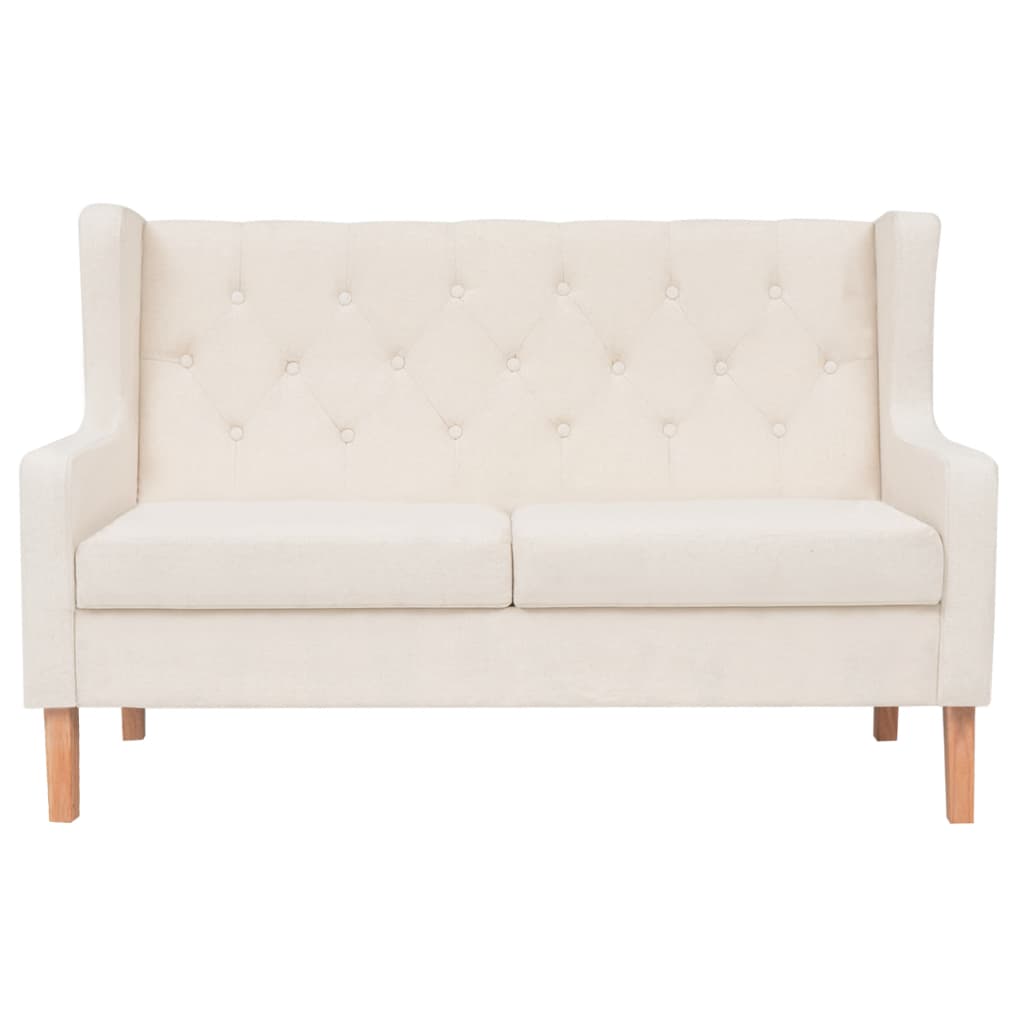 NNEVL 2-Seater Sofa Fabric Cream White-1