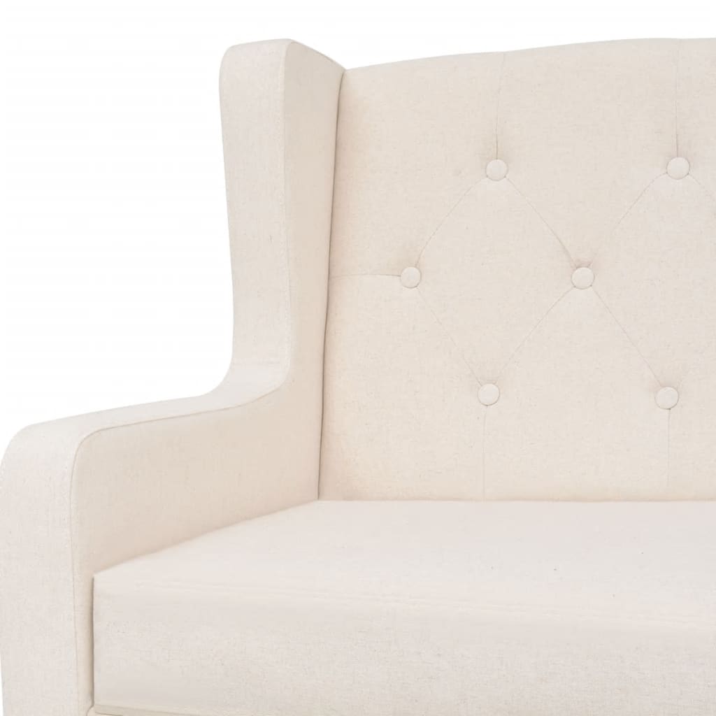 NNEVL 2-Seater Sofa Fabric Cream White-3