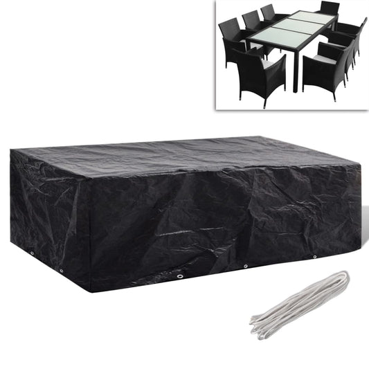 NNEVL Garden Furniture Cover 8 Person Poly Rattan Set 10 Eyelets 300 x 140cm-0