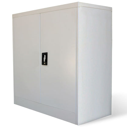 NNEVL Office Cabinet with 2 Doors Grey 90 cm Steel-1