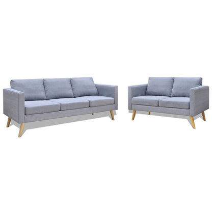 NNEVL Sofa Set 2-Seater and 3-Seater Fabric Light Grey-0