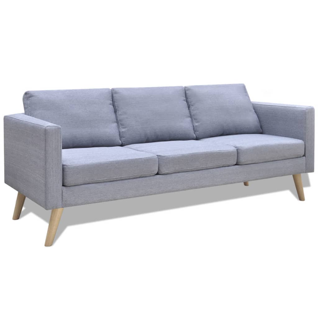 NNEVL Sofa Set 2-Seater and 3-Seater Fabric Light Grey-4