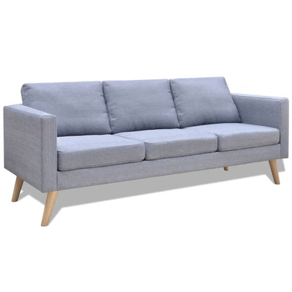 NNEVL Sofa Set 2-Seater and 3-Seater Fabric Light Grey-4
