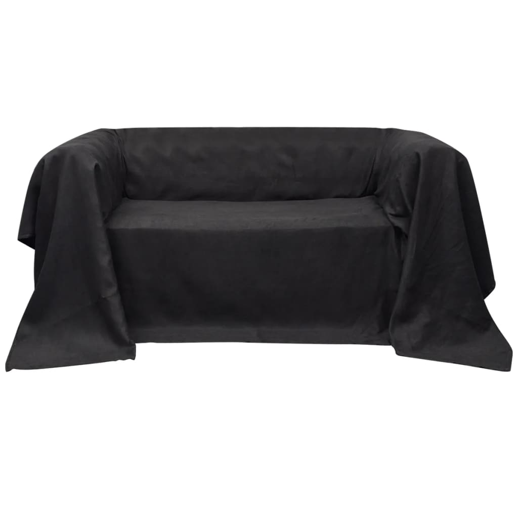 NNEVL Micro-suede Couch Slipcover Anthracite 270 x 350 cm-0