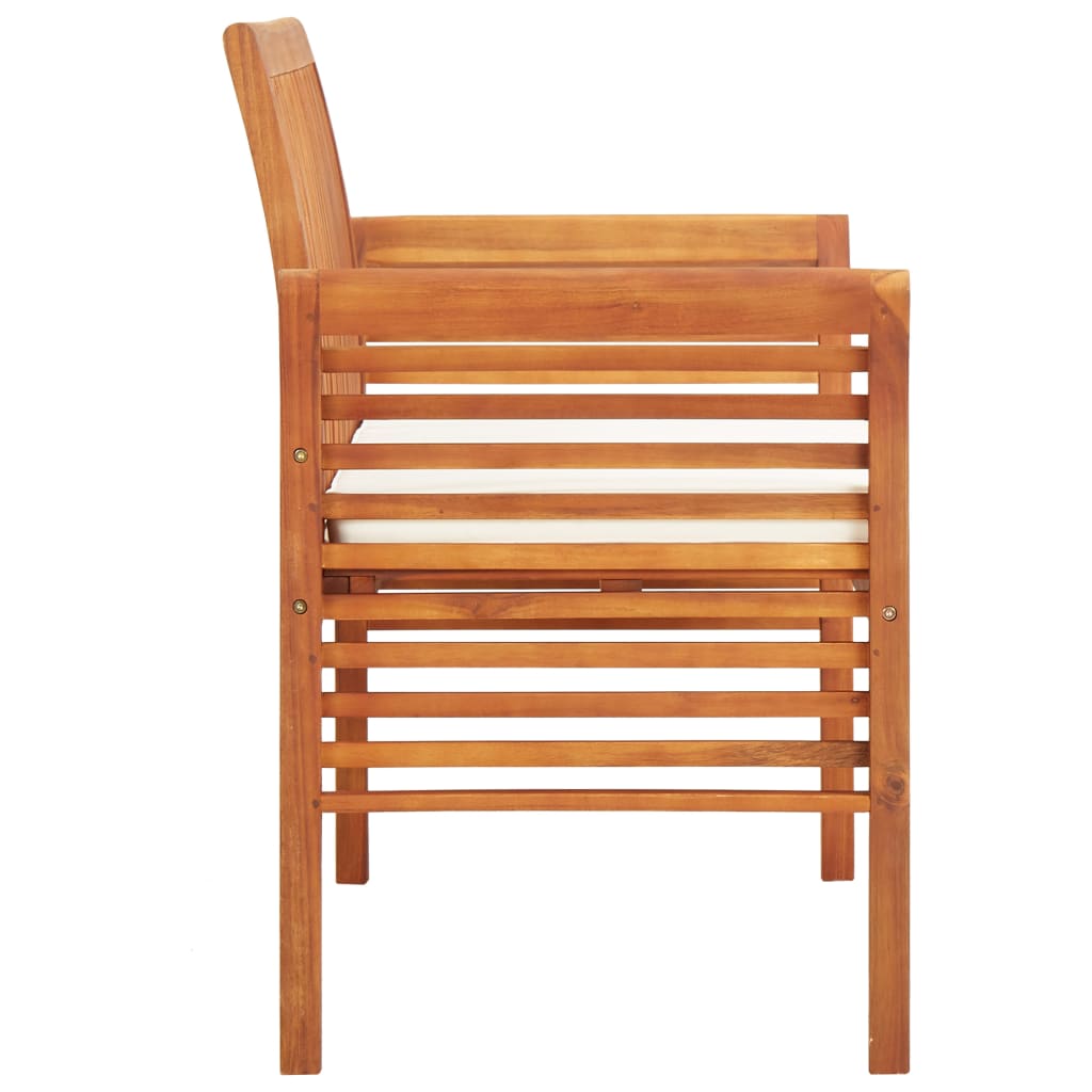 Banco de Jardín de Madera de Acacia con Cojín NNEVL 2 Plazas – 120 cm | Diseño Natural y Confort Exterior