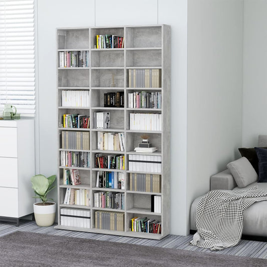 NNEVL CD Cabinet Concrete Grey 102x16x177.5 cm Engineered Wood-0