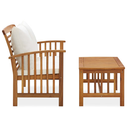 NNEVL 2 Piece Garden Lounge Set with Cushions Solid Acacia Wood-1
