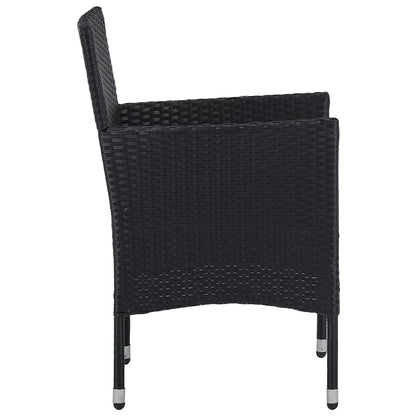 NNEVL 11 Piece Garden Dining Set Poly Rattan Black-3