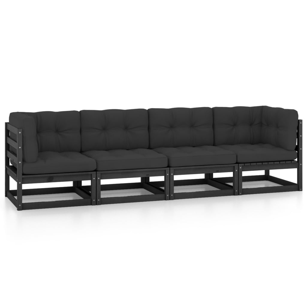 NNEVL 4-Seater Garden Sofa with Cushions Solid Pinewood-1