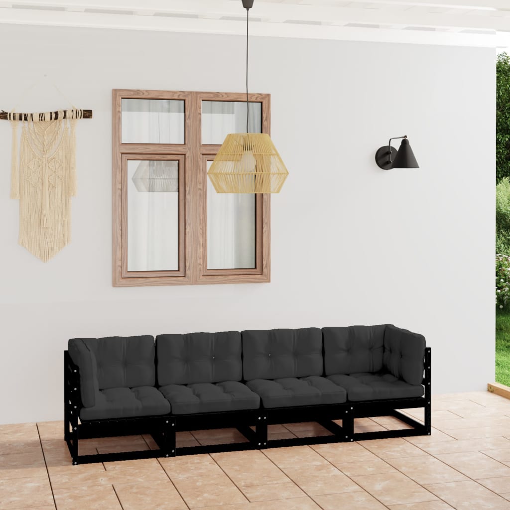 NNEVL 4-Seater Garden Sofa with Cushions Solid Pinewood-0