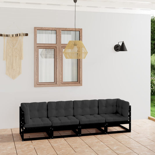 NNEVL 4-Seater Garden Sofa with Cushions Solid Pinewood-0