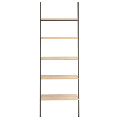 NNEVL 5-Tier Leaning Shelf Light Brown and Black 64x34x185.5 cm-2