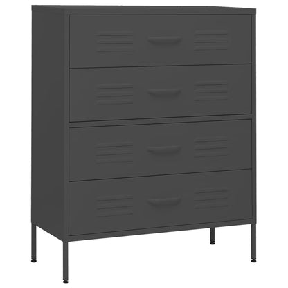 NNEVL Chest of Drawers Anthracite 80x35x101.5 cm Steel-1