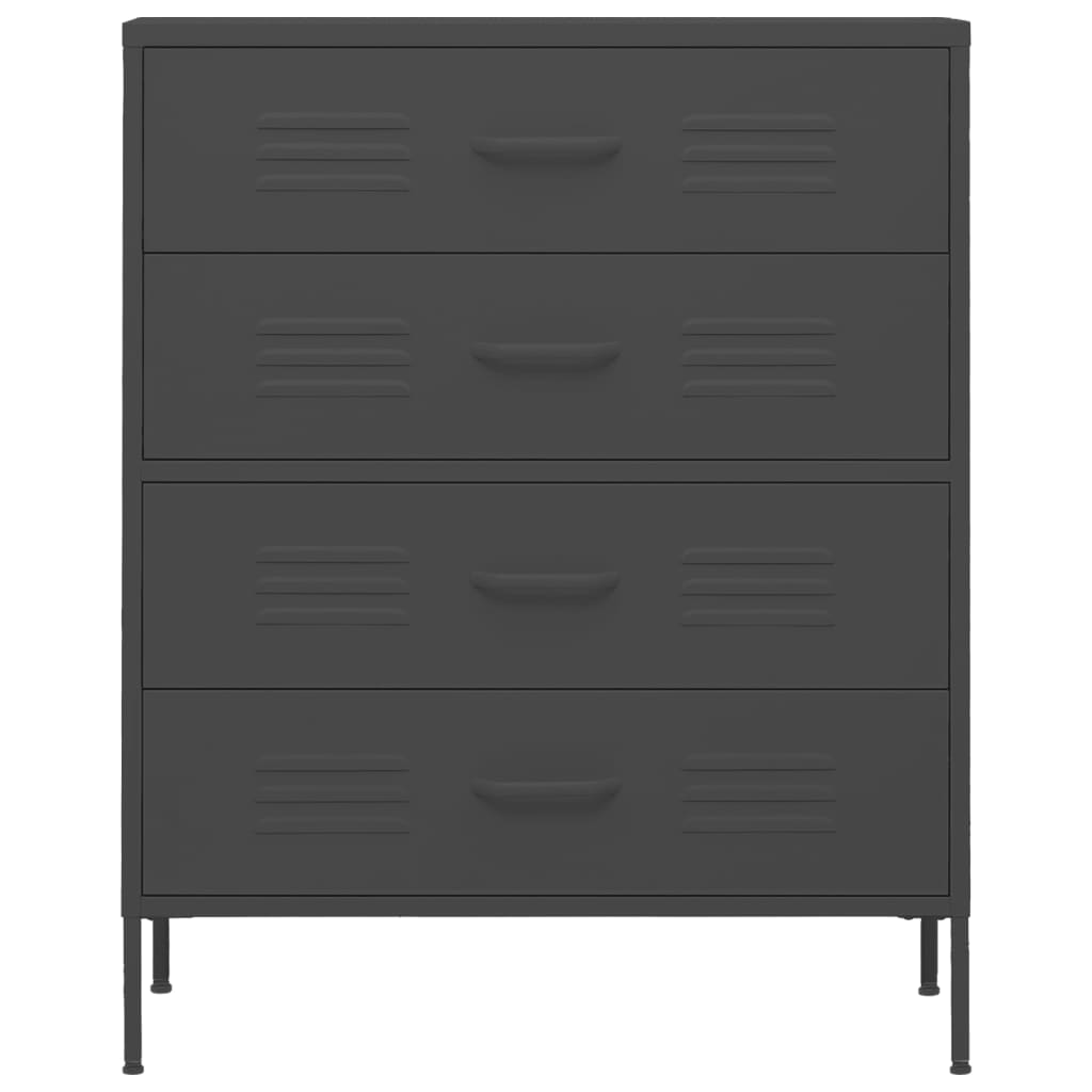NNEVL Chest of Drawers Anthracite 80x35x101.5 cm Steel-2